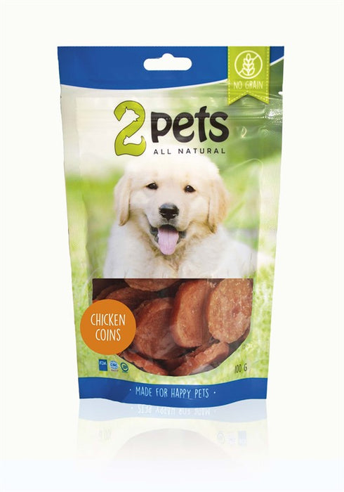 2pets Dogsnack Chicken Coins 100g 6x