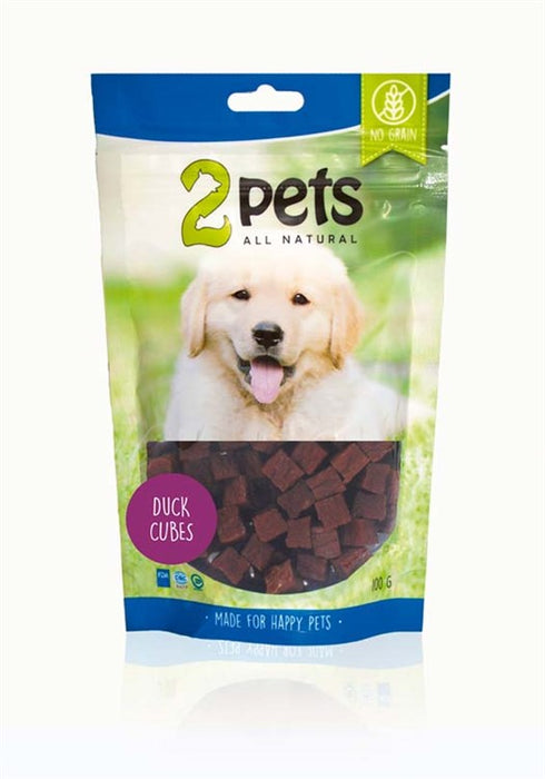 2pets Dogsnack Duck Cubes 100g 6x