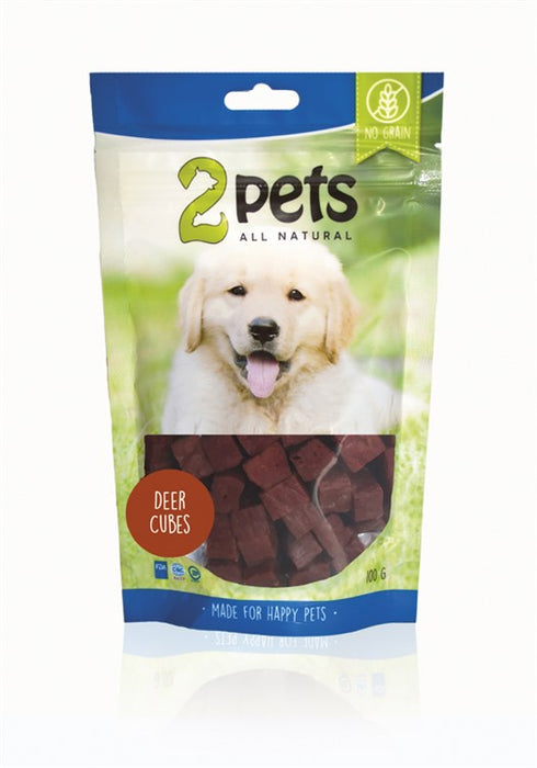 2pets Dogsnack Deer Cubes 100g 6x