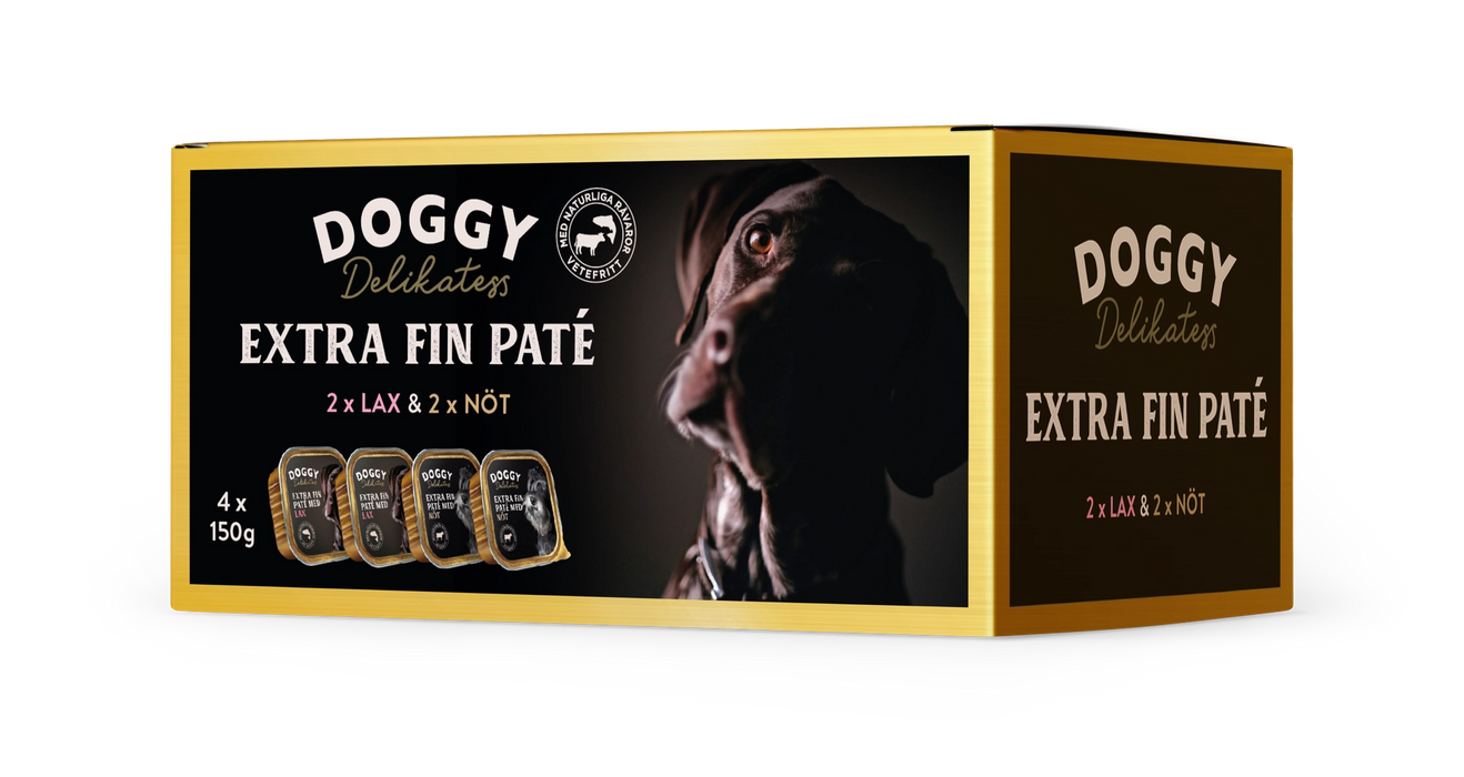 Doggy Delikatess Paté Lax & Nöt Våtfoder 4x150g