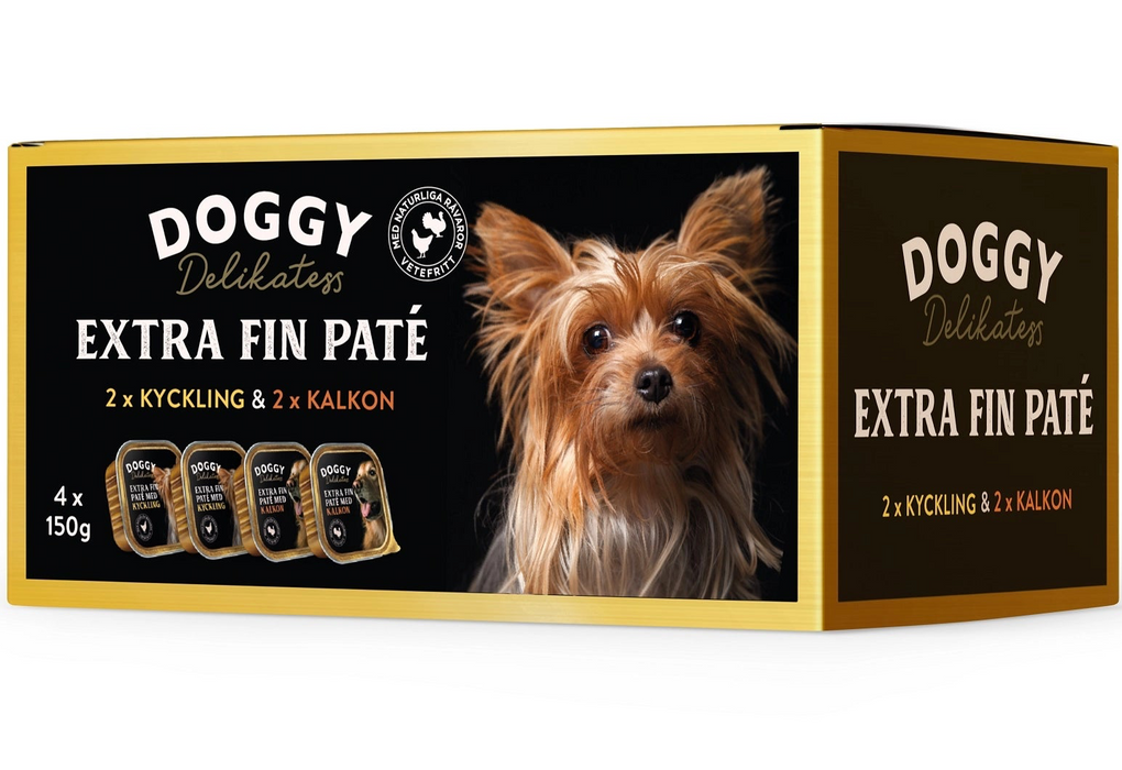 Doggy Delikatess Paté Kyckling & Kalkon Våtfoder 4x150g