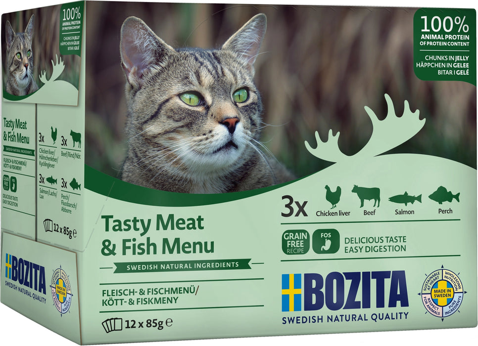 Bozita Meat & Fish Jelly Våtfoder Katt 12x85g