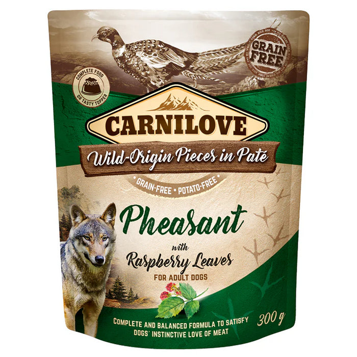 Carnilove Dog Pouch Paté Pheasant Raspberry 300g x12