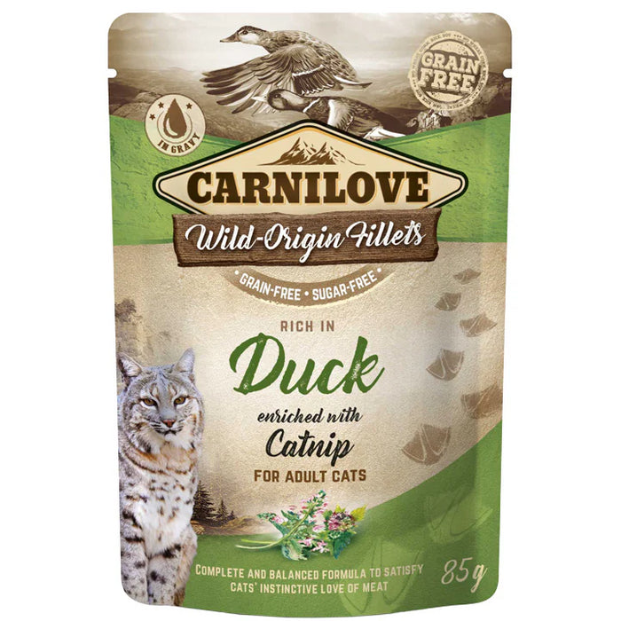 Carnilove Cat Pouch Duck Enriched Catnip 85g x24