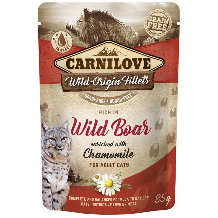 Carnilove Cat Pouch Wild Boar Enriched Chamomile 85g x24