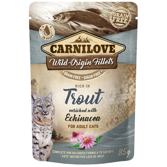 Carnilove Cat Pouch Trout Enriched Echinace 85g x24