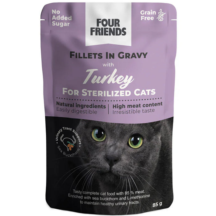 FourFriends Cat Sterilized Turkey Gravy Pouch x24