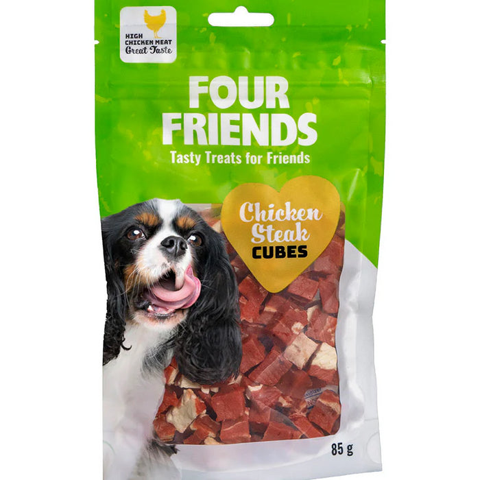 FourFriends Dog Chicken Steak Cubes 85g x12