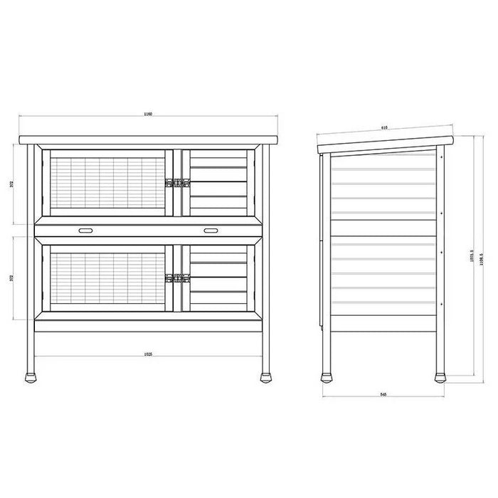 Sunnypet Träbur Ferie Dubbelmed Ben 116x61x111cm