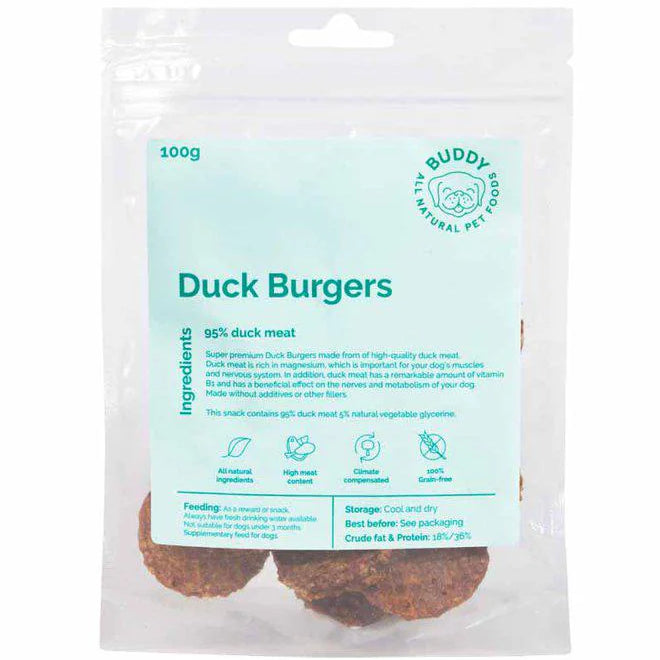 Buddy Meaty Burgers Duck 100g