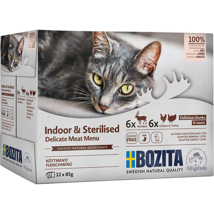 Bozita Feline Indoor & Sterilised Multibox Köttmeny I Sås