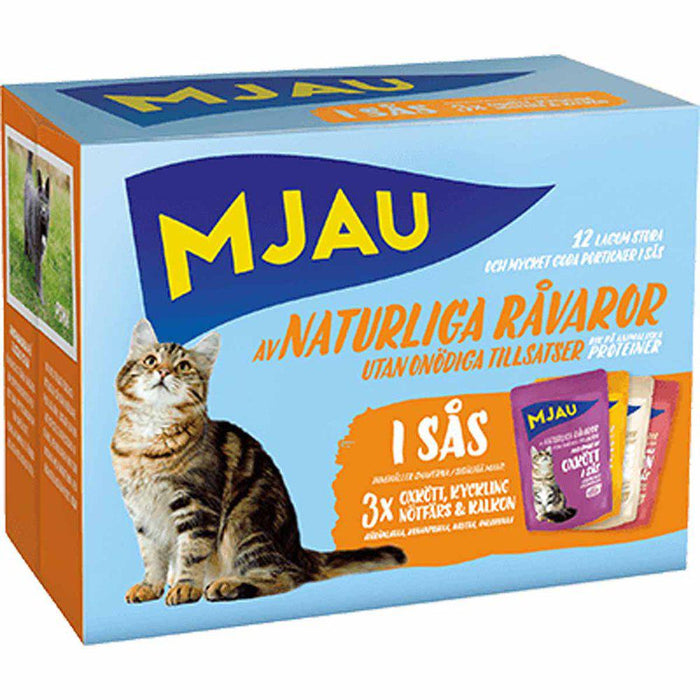 Mjau Pouch Multipack Kött Sås 12x85g