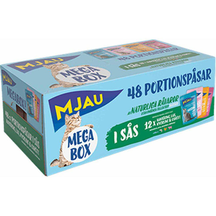 Mjau Pouch Megabox Kött & Fisk Sås 85g x48