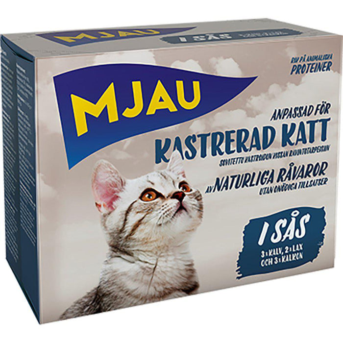 Mjau Pouch Multibox Kastrerad Sås 8x85g