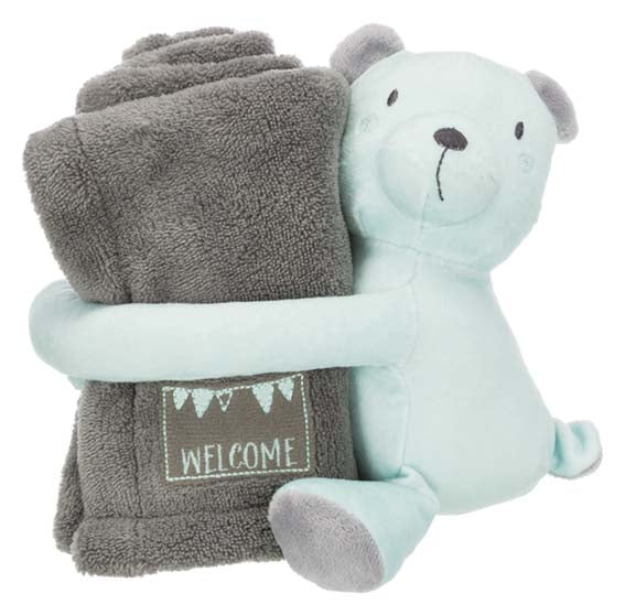 Trixie Junior Cuddly Set Filt/björn plysch Grå/mint