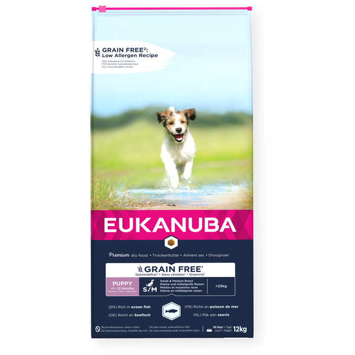 Eukanuba Grain Free Puppy Small Medium Breed Ocean Fish 12kg