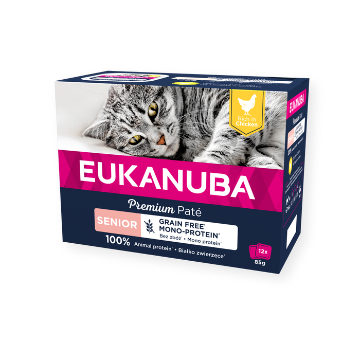 Eukanuba Cat Senior Grain Free Chicken Paté 85g x12