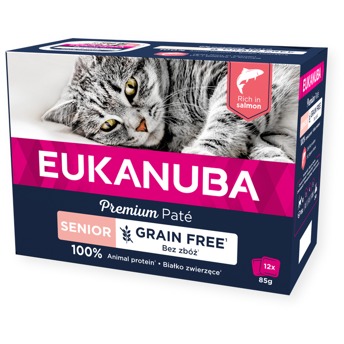 Eukanuba Cat Senior Grain Free Salmon Paté 85g x12