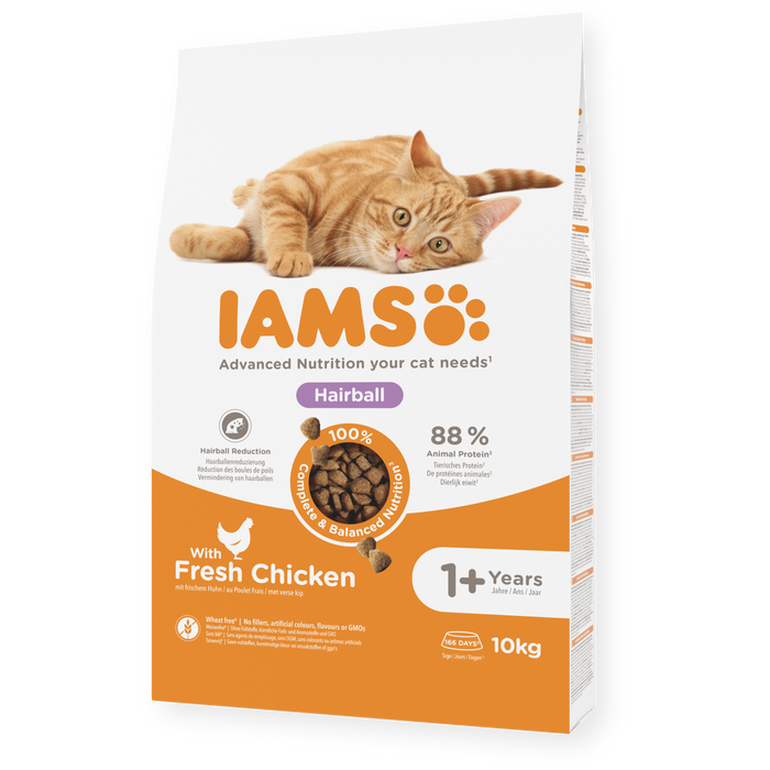 Iams Cat Adult Hairball Chicken 10kg