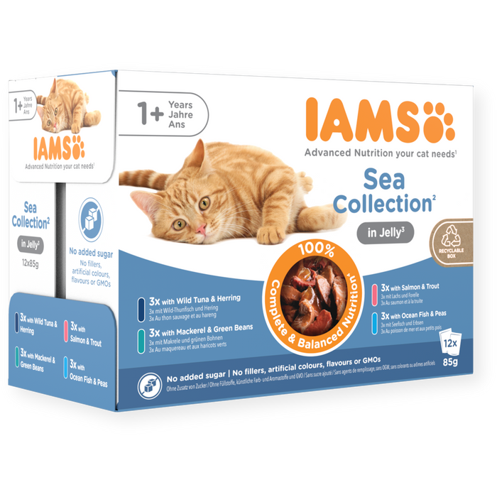 Iams Cat Delights Jelly Sea 85g x12