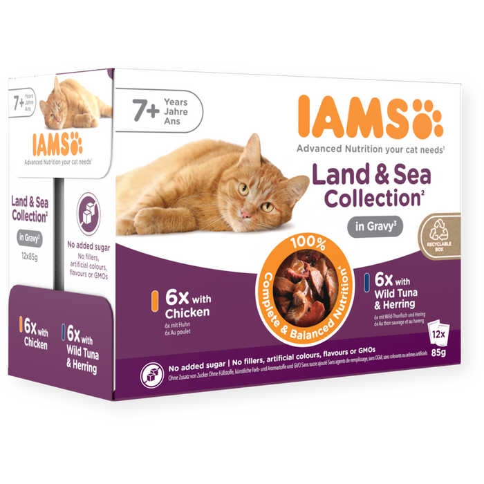 Iams Cat Delights Gravy Land & Sea 85g x12