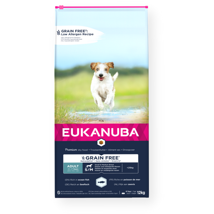 Eukanuba Grain FreeAdult Small Medium Breed Ocean Fish 12kg